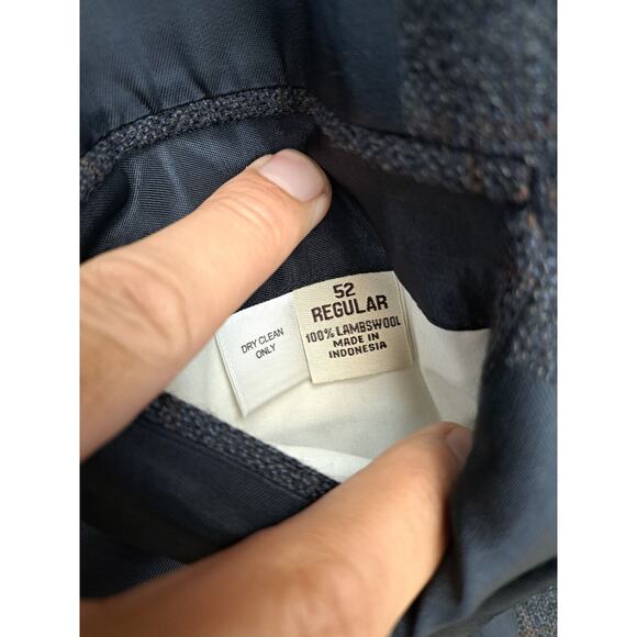 Pronto Uomo Sport Coat Jacket Blazer 100% Lambswool Sz 52r Plaid Grey 2-Button - Picture 10 of 10